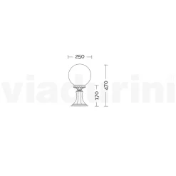Lampione Alto 47 cm in Acrilico e Alluminio Bianco Made in Italy - Trovabianco