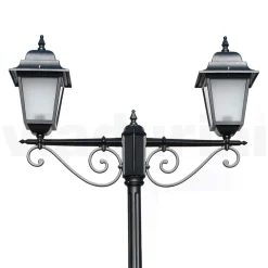 Lampione Alto 255 cm in Vetro e Alluminio Antracite Made in Italy - Scintilla