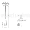 Lampione Alto 238 cm in Vetro e Alluminio Antracite Made in Italy - Scintilla