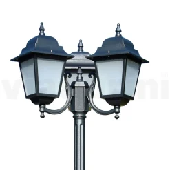 Lampione Alto 238 cm in Vetro e Alluminio Antracite Made in Italy - Scintilla