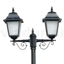 Lampione Alto 219 cm in Vetro e Alluminio Antracite Made in Italy - Scintilla