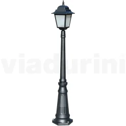 Lampione Alto 152 cm in Vetro e Alluminio Antracite Made in Italy - Scintilla