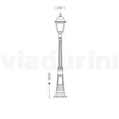 Lampione Alto 152 cm in Vetro e Alluminio Antracite Made in Italy - Scintilla