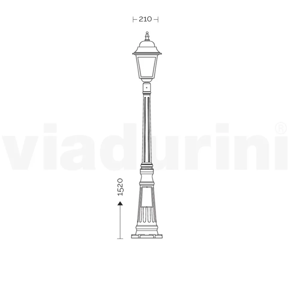 Lampione Alto 152 cm in Vetro e Alluminio Antracite Made in Italy - Scintilla