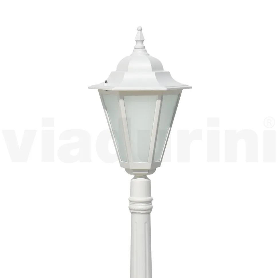 Lampione Alto per Esterno Vintage in Alluminio Bianco Made in Italy - Terella