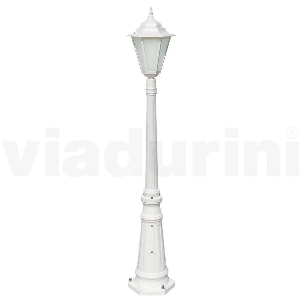 Lampione Alto per Esterno Vintage in Alluminio Bianco Made in Italy - Terella