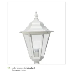 Lampione Alto per Esterno Vintage in Alluminio Bianco Made in Italy - Terella
