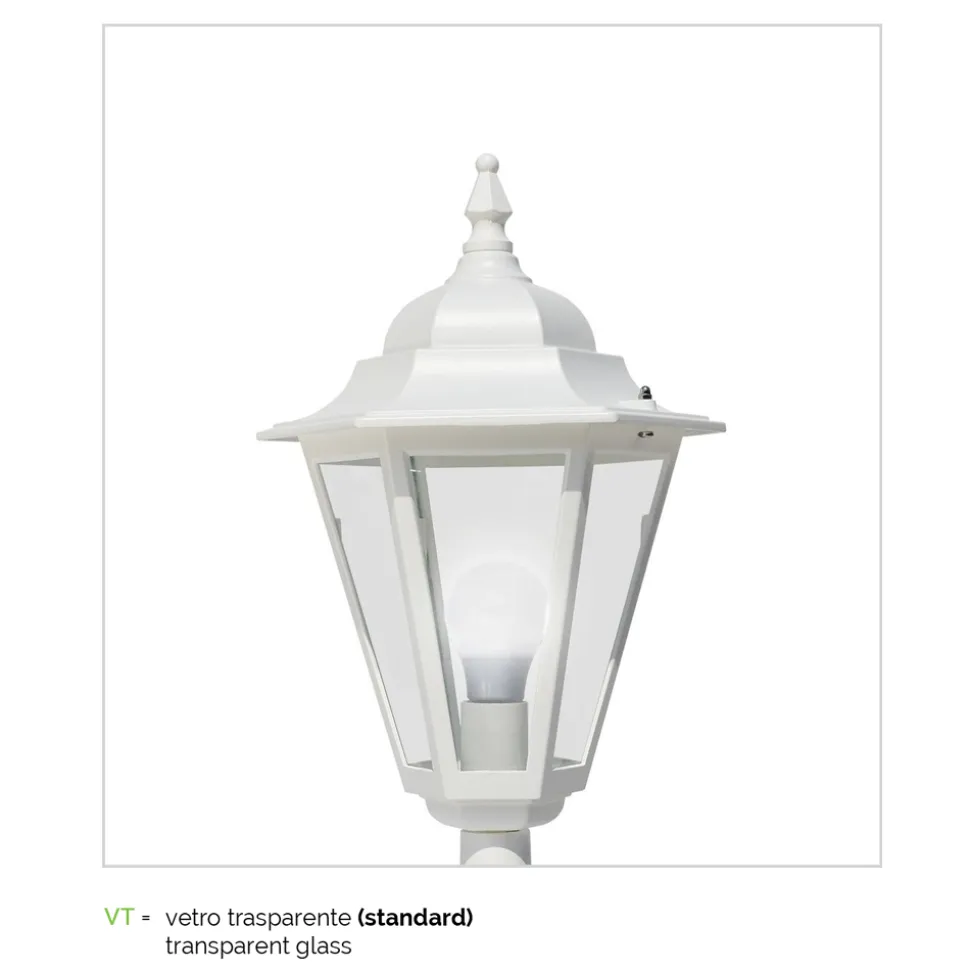 Lampione Alto per Esterno Vintage in Alluminio Bianco Made in Italy - Terella