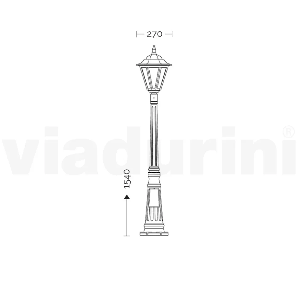 Lampione Alto per Esterno Vintage in Alluminio Bianco Made in Italy - Terella
