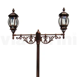 Lampione a 2 Luci Stile Vintage in Alluminio Realizzato in Italia - Leona