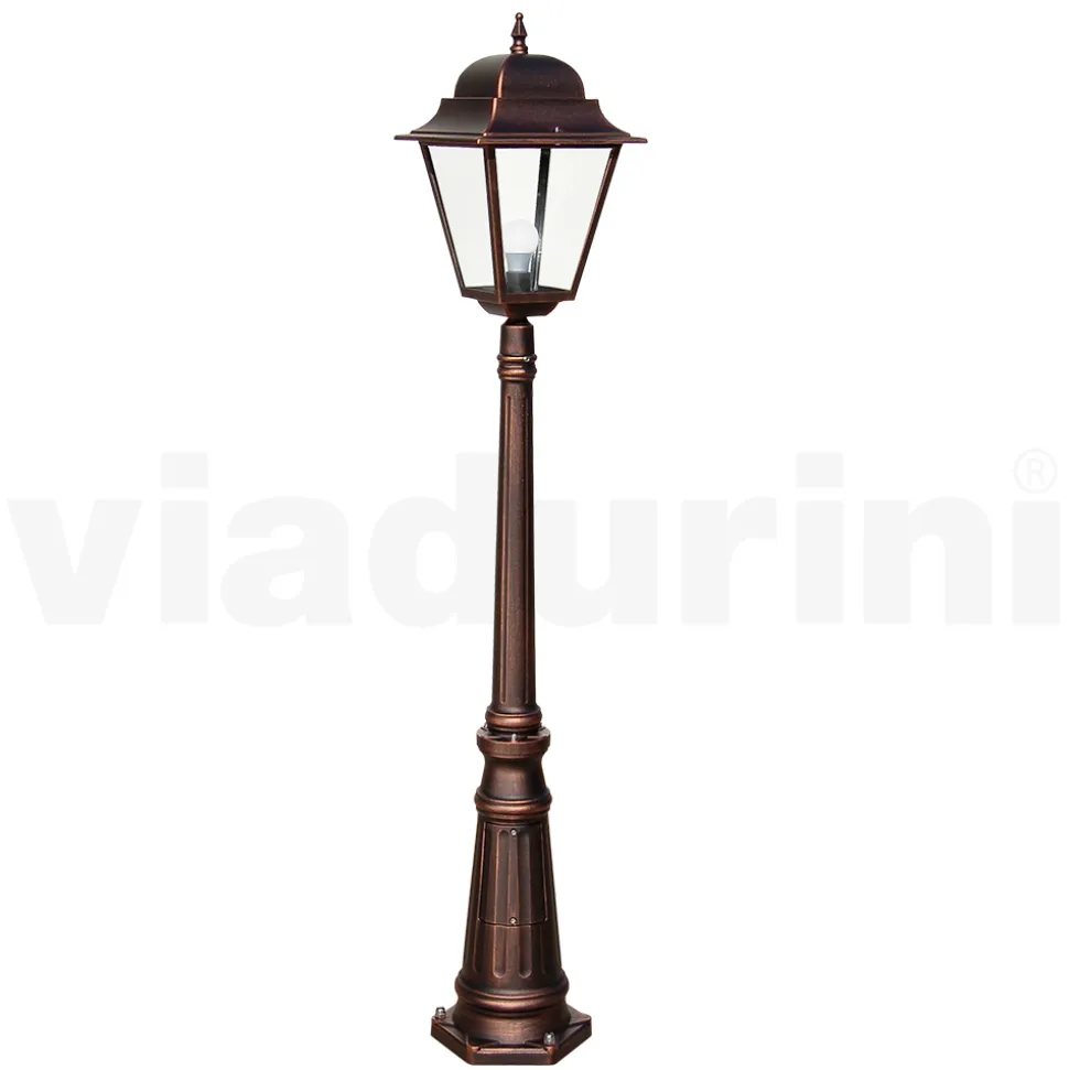 Lampione da Esterno Alto 161 cm in Vetro e Alluminio Pressofuso - Alchimista