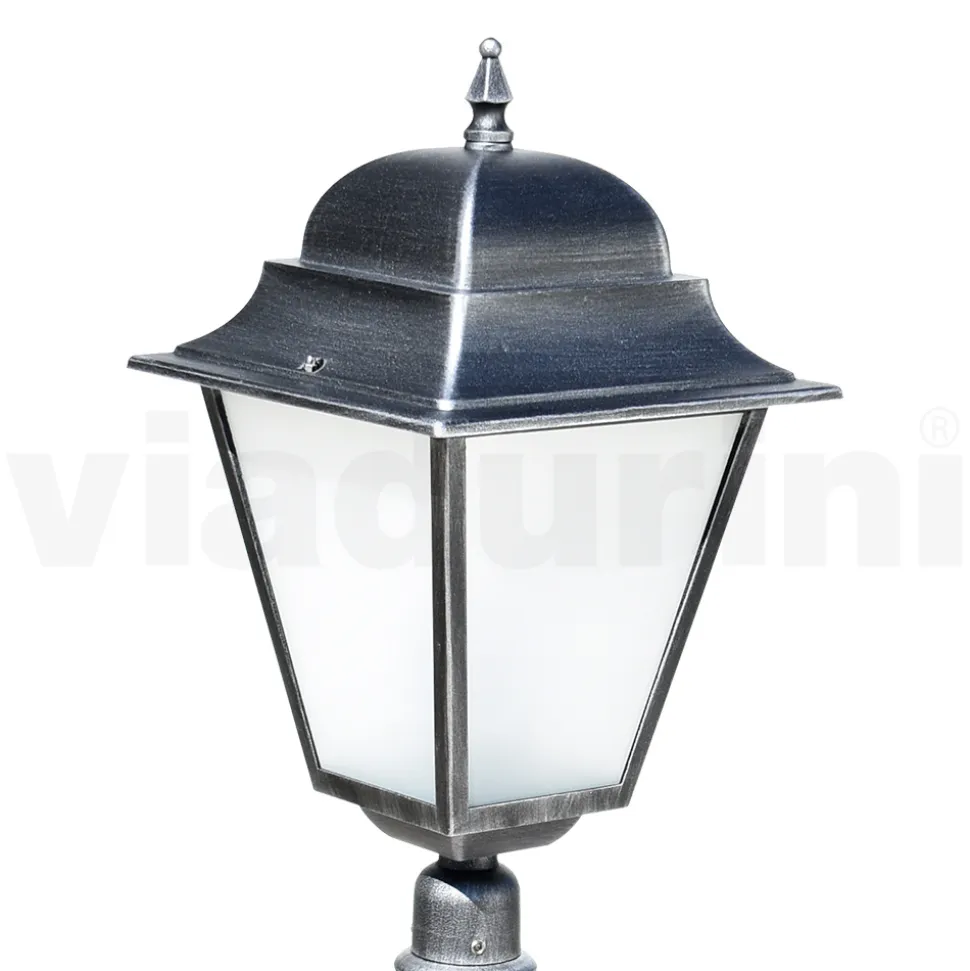 Lampione da Esterno Alto 85 cm in Vetro e Alluminio Pressofuso - Alchimista