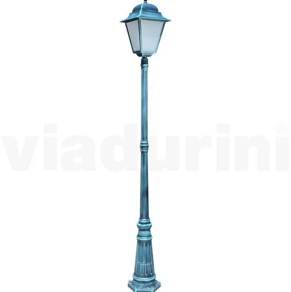 Lampione da Esterno Alto 222 cm in Vetro e Alluminio Pressofuso - Alchimista