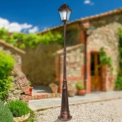Lampione da Esterno Alto 252 cm in Vetro e Alluminio Pressofuso - Alchimista
