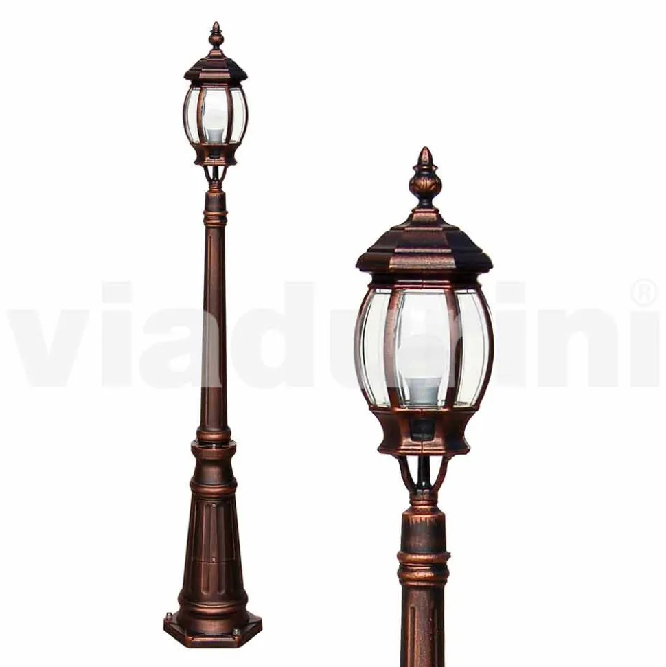 Lampione da esterno a una luce in alluminio made in Italy, Anika