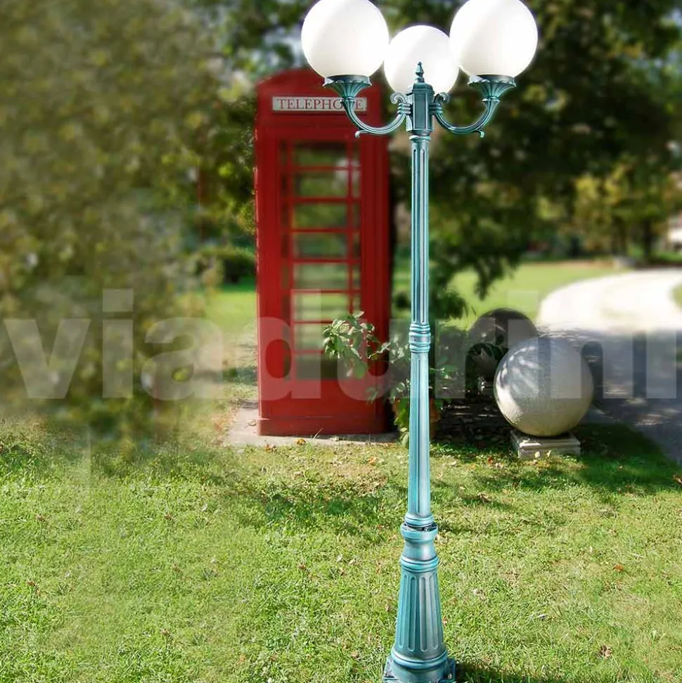 Lampione da Esterno 212 cm in Acrilico e Alluminio Nero Made in Italy - Trovanero