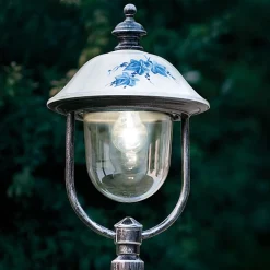 Lampione da Esterno in Alluminio Dipinto a Mano con Decoro Fiori - Bari