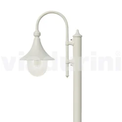Lampione da giardino in alluminio bianco con 1 luce prodotto in Italia, Anusca