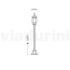 Lampione da Giardino in Alluminio Stile Vintage Made in Italy - Leona