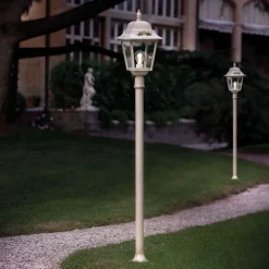 Lampione da Giardino in Alluminio Decoro Dipinto a Mano Classico - Gorizia