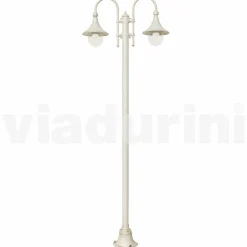 Lampione da giardino in alluminio pressofuso bianco made Italy, Anusca