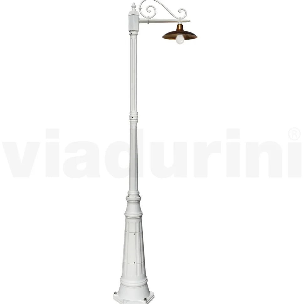 Lampione da Giardino Vintage in Alluminio e Ottone Made in Italy - Adela