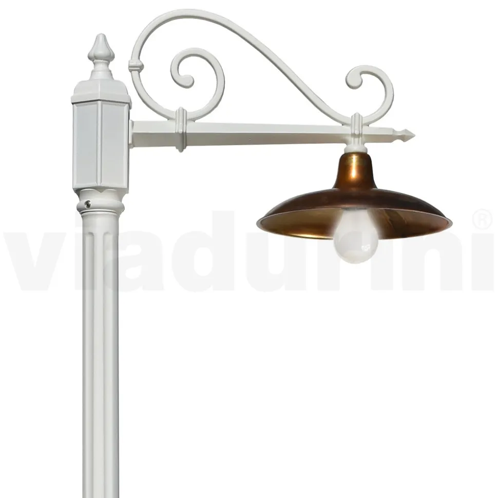 Lampione da Giardino Vintage in Alluminio e Ottone Made in Italy - Adela