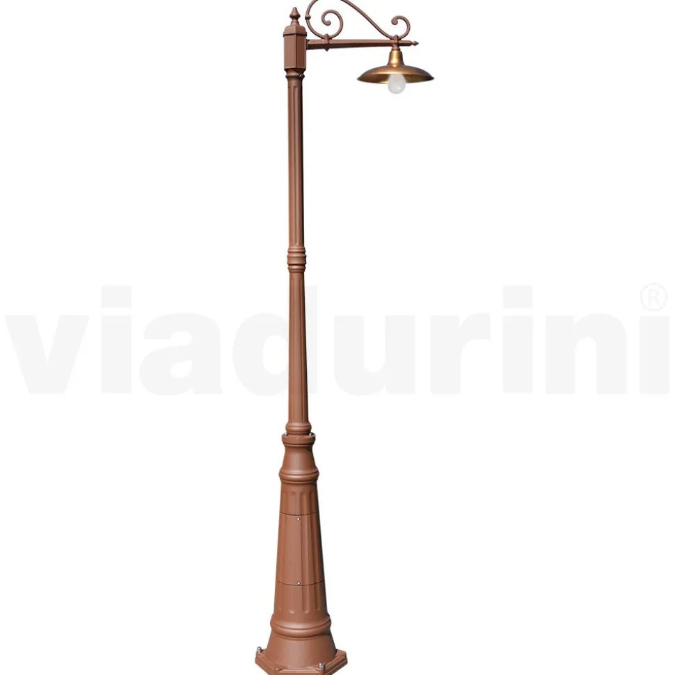 Lampione da Giardino Vintage in Alluminio e Ottone Made in Italy - Adela