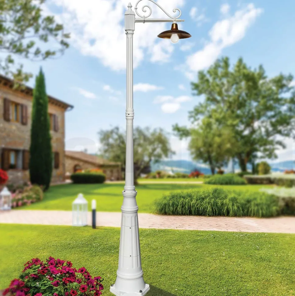 Lampione da Giardino Vintage in Alluminio e Ottone Made in Italy - Adela