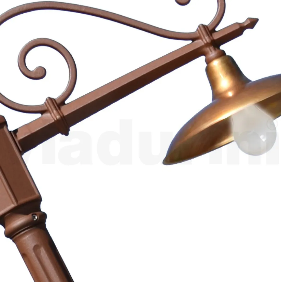 Lampione da Giardino Vintage in Alluminio e Ottone Made in Italy - Adela