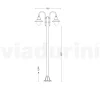 Lampione da Giardino Vintage 2 Luci in Alluminio Made in Italy - Cassandra