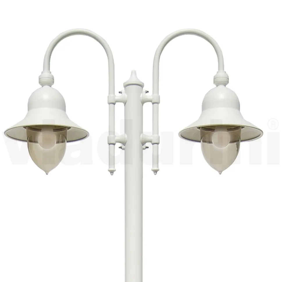 Lampione da Giardino Vintage 2 Luci in Alluminio Made in Italy - Cassandra