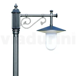 Lampione Giardino Stile Vintage in Alluminio Grigio Made in Italy - Belen