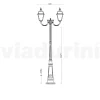 Lampione 2 Luci in Alluminio e Vetro Stile Vintage Made in Italy - Vivian