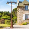 Lampione 2 Luci Stile Vintage in Alluminio e Ottone Made in Italy - Adela