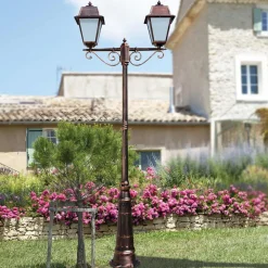 Lampione 2 Luci Stile Vintage in Alluminio Realizzato in Italia - Doroty