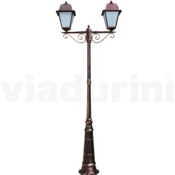 Lampione 2 Luci Stile Vintage in Alluminio Realizzato in Italia - Doroty