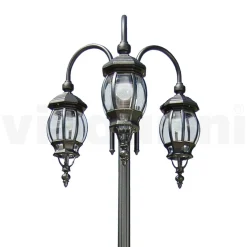 Lampione 3 Luci Stile Vintage in Alluminio Antracite Made in Italy - Impero