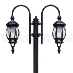 Lampione 2 Luci Stile Vintage in Alluminio Grigio Made in Italy - Impero