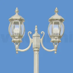 Lampione 2 Luci Stile Vintage in Alluminio Bianco Made in Italy - Dodo