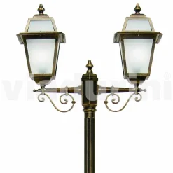 Lampione per esterno a due luci in alluminio made in Italy, Kristel