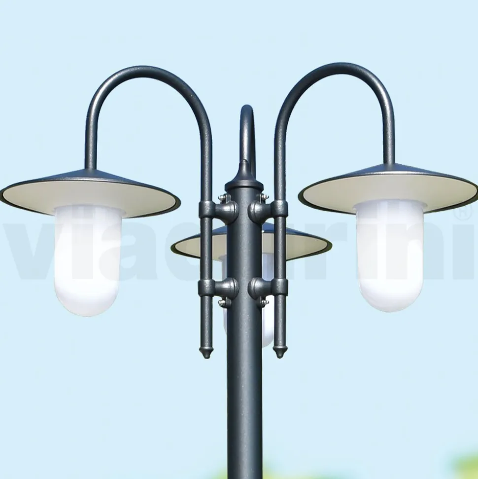 Lampione Stile Vintage a 3 Luci in Alluminio Realizzato in Italia - Belen