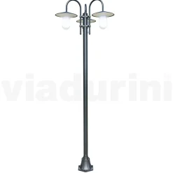 Lampione Stile Vintage a 3 Luci in Alluminio Realizzato in Italia - Belen
