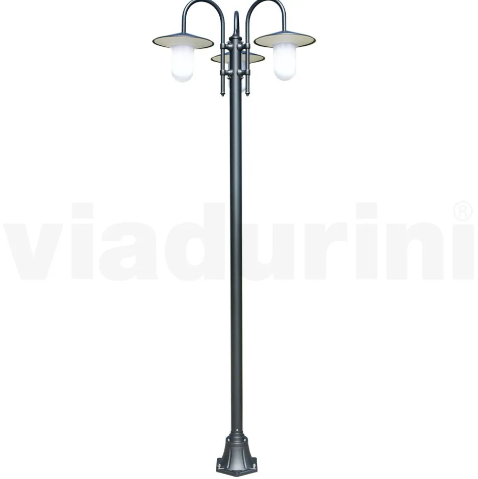Lampione Stile Vintage a 3 Luci in Alluminio Realizzato in Italia - Belen