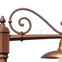 Lampione Stile Vintage in Alluminio Corten e Ottone Made in Italy - Adela