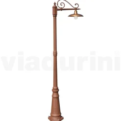 Lampione Stile Vintage in Alluminio Corten e Ottone Made in Italy - Adela