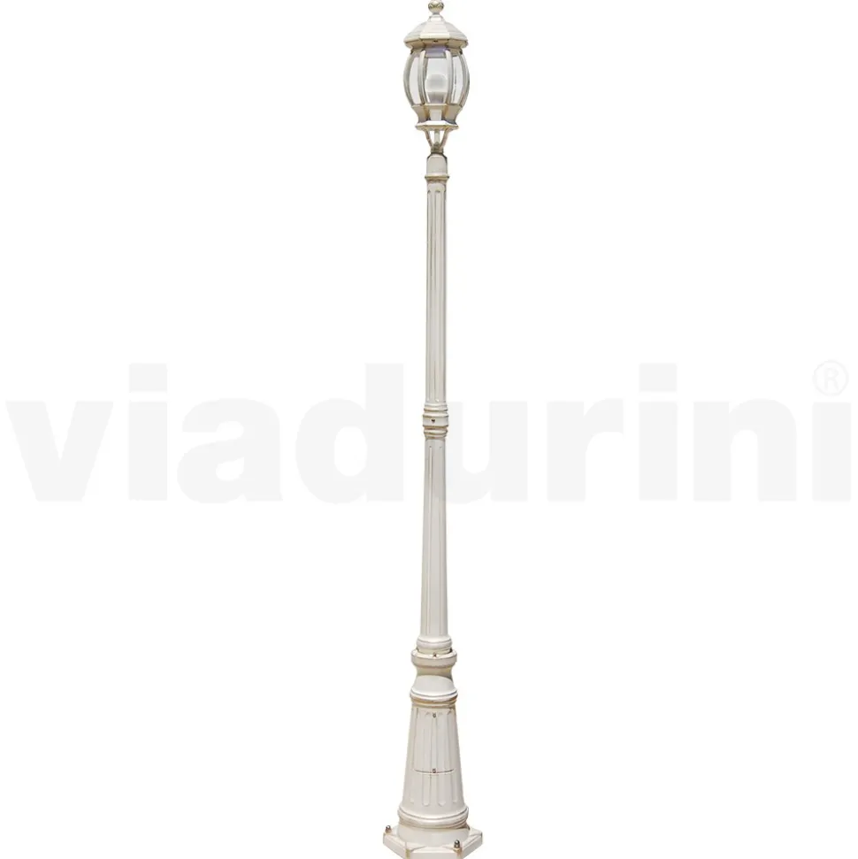 Lampione Stile Vintage in Alluminio Bianco Realizzato in Italia - Dodo