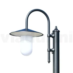 Lampione Stile Vintage in Alluminio Grigio Antracite Made in Italy - Belen