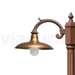 Lampione Stile Vintage 2 Luci in Alluminio e Ottone Made in Italy - Adela