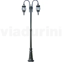 Lampione Stile Vintage 2 Luci in Alluminio Antracite Made in Italy - Impero